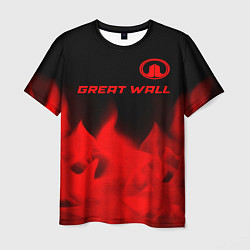 Футболка мужская Great Wall - red gradient посередине, цвет: 3D-принт