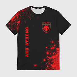 Футболка мужская AEK Athens - red gradient вертикально, цвет: 3D-принт