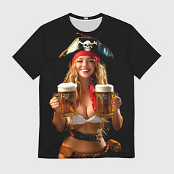 Футболка мужская Пиво на Тартуге официантка, цвет: 3D-принт