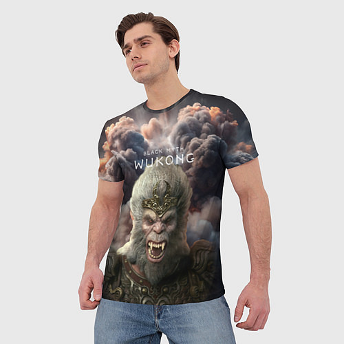 Мужская футболка Sun Wukong Black myth wukong / 3D-принт – фото 3
