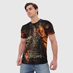Футболка мужская Строгий король обезьян Black Myth Wukong, цвет: 3D-принт — фото 2