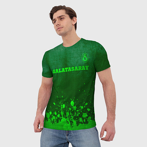 Мужская футболка Galatasaray - green gradient посередине / 3D-принт – фото 3