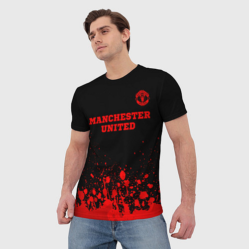 Мужская футболка Manchester United - red gradient посередине / 3D-принт – фото 3