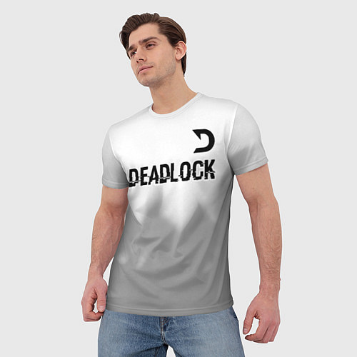 Мужская футболка Deadlock glitch на светлом фоне посередине / 3D-принт – фото 3