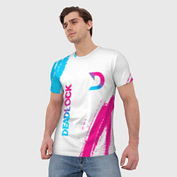 Футболка мужская Deadlock neon gradient style вертикально, цвет: 3D-принт — фото 2