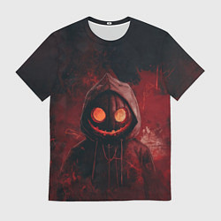 Футболка мужская Тыквенный Джек в багровых тонах, цвет: 3D-принт