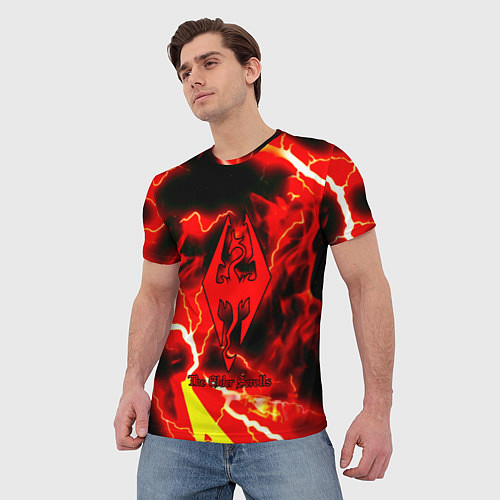 Мужская футболка Skyrim red storm logo / 3D-принт – фото 3