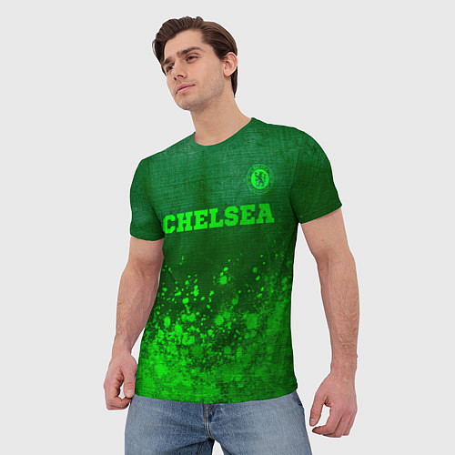 Мужская футболка Chelsea - green gradient посередине / 3D-принт – фото 3