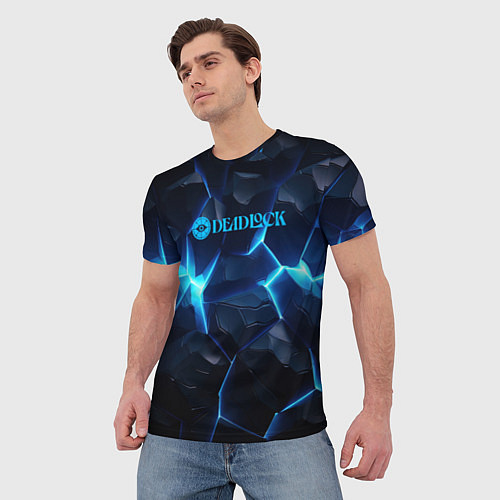 Мужская футболка Deadlock logo синий лого / 3D-принт – фото 3