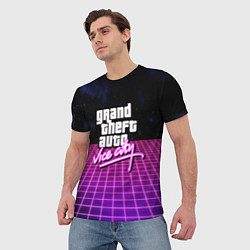 Футболка мужская GTA retro wave, цвет: 3D-принт — фото 2