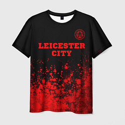 Футболка мужская Leicester City - red gradient посередине, цвет: 3D-принт