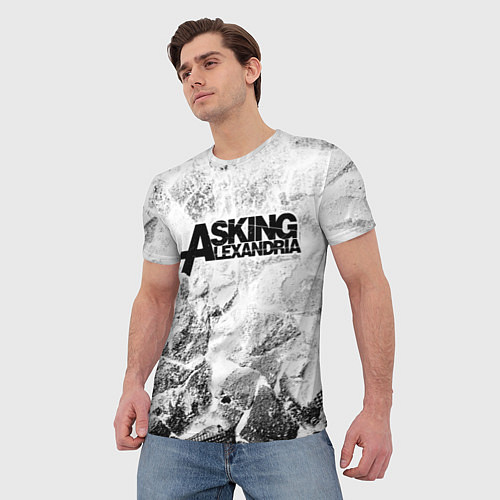 Мужская футболка Asking Alexandria white graphite / 3D-принт – фото 3