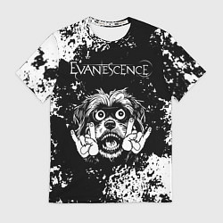 Футболка мужская Evanescence рок пес, цвет: 3D-принт