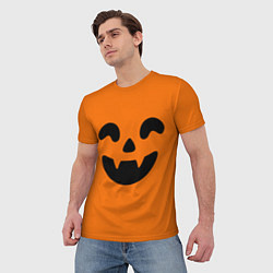 Футболка мужская Весёлая тыква верх, цвет: 3D-принт — фото 2