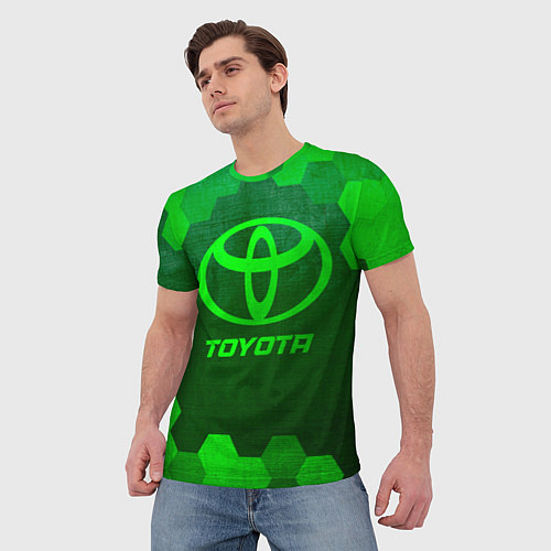 Мужская футболка Toyota - green gradient / 3D-принт – фото 3