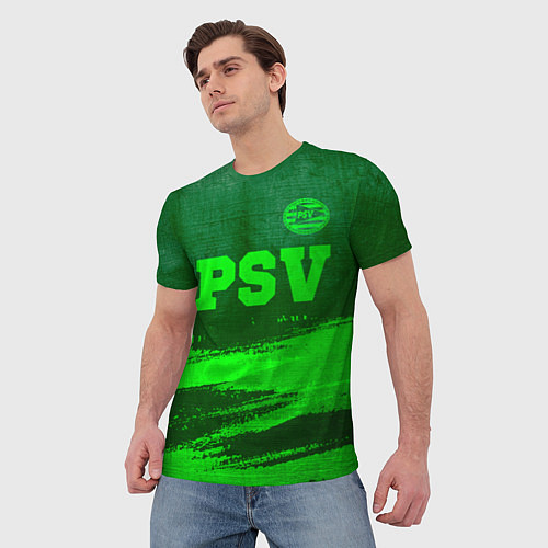 Мужская футболка PSV - green gradient посередине / 3D-принт – фото 3