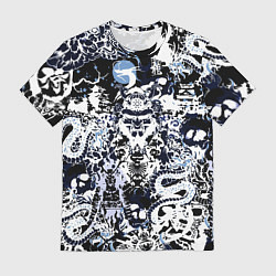 Футболка мужская Японский самурай и драконы, цвет: 3D-принт