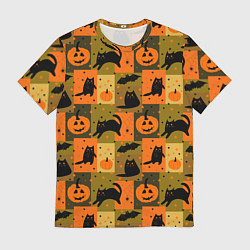 Футболка мужская Хэллоуин мозаика, цвет: 3D-принт