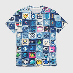 Футболка мужская Пиксельный пэчворк, цвет: 3D-принт
