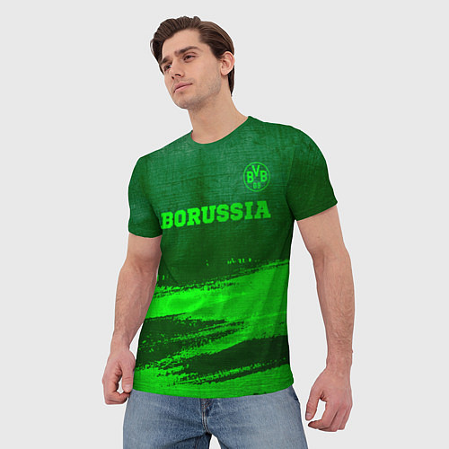 Мужская футболка Borussia - green gradient посередине / 3D-принт – фото 3