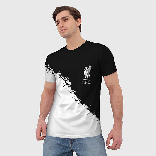 Мужская футболка Liverpool fc белые краски / 3D-принт – фото 3