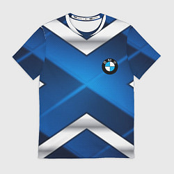 Футболка мужская BMW metalic blue abstract, цвет: 3D-принт