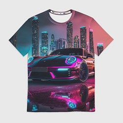 Футболка мужская Porshe night city, цвет: 3D-принт