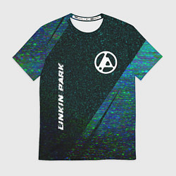 Футболка мужская Linkin Park 2024 glitch blue, цвет: 3D-принт