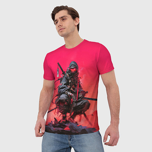 Мужская футболка Ниндзя в стиле киберпанк / 3D-принт – фото 3