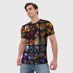 Футболка мужская Dota 2 - все персонажи, цвет: 3D-принт — фото 2