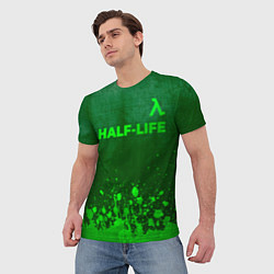 Футболка мужская Half-Life - green gradient посередине, цвет: 3D-принт — фото 2