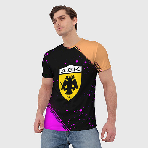 Мужская футболка AEK fc geometry splash / 3D-принт – фото 3