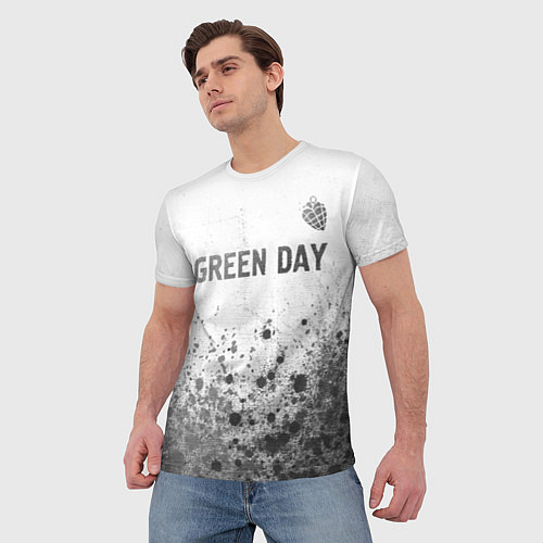 Мужская футболка Green Day - white gradient посередине / 3D-принт – фото 3