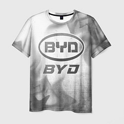 Футболка мужская BYD - white gradient, цвет: 3D-принт