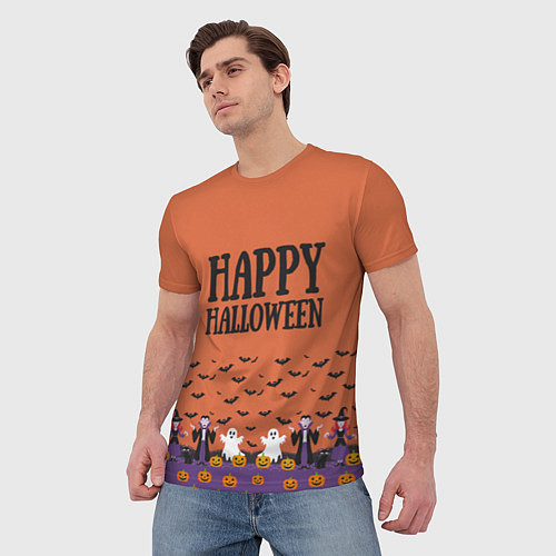 Мужская футболка Happy Halloween pattern / 3D-принт – фото 3