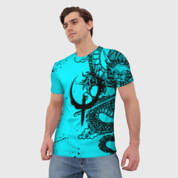 Футболка мужская Quake текстура дракон, цвет: 3D-принт — фото 2