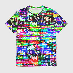 Футболка мужская Marshmello music краски, цвет: 3D-принт