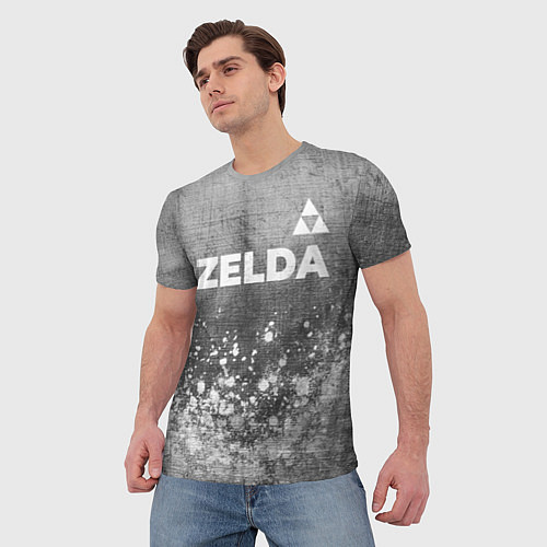 Мужская футболка Zelda - grey gradient посередине / 3D-принт – фото 3