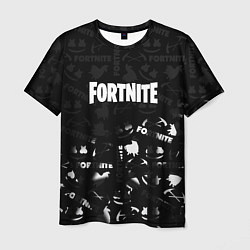 Футболка мужская Fortnite pattern black, цвет: 3D-принт