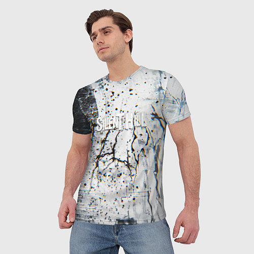 Мужская футболка Silenthill текстура глитч / 3D-принт – фото 3