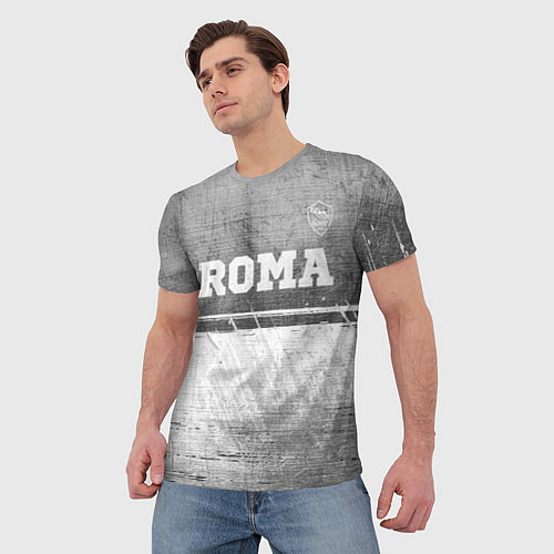 Мужская футболка Roma - grey gradient посередине / 3D-принт – фото 3