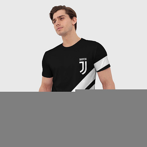 Мужская футболка Juventus line white / 3D-принт – фото 3