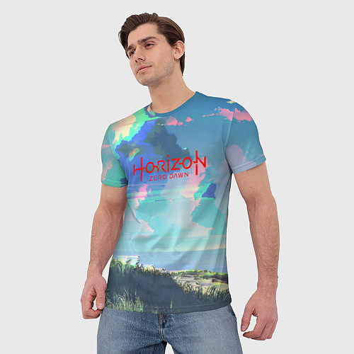 Мужская футболка Horizon: Zero Dawn game steel / 3D-принт – фото 3