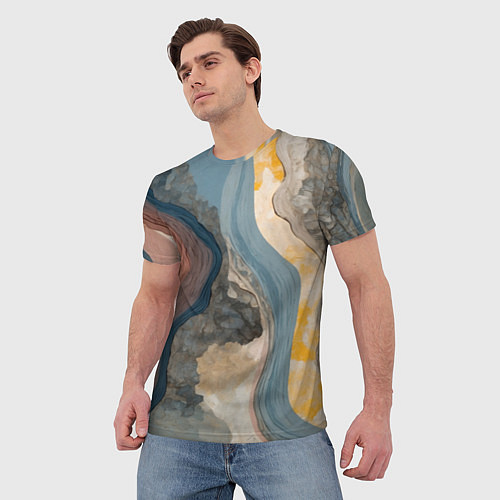 Мужская футболка Флюид арт / 3D-принт – фото 3