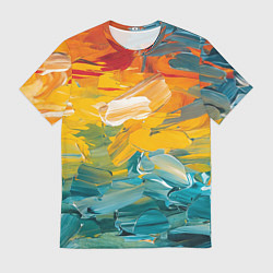 Футболка мужская Хаотичный цветные мазки краски, цвет: 3D-принт