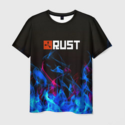 Футболка мужская Rust neon flame, цвет: 3D-принт