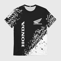 Футболка мужская Honda - следы от шин, цвет: 3D-принт