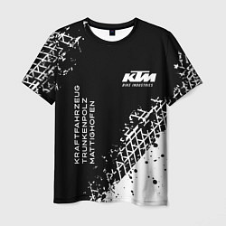 Футболка мужская KTM - следы от шин, цвет: 3D-принт