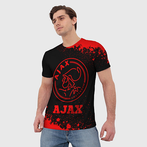 Мужская футболка Ajax - red gradient / 3D-принт – фото 3