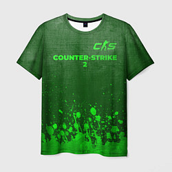 Футболка мужская Counter-Strike 2 - green gradient посередине, цвет: 3D-принт